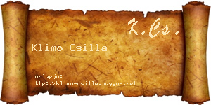 Klimo Csilla névjegykártya