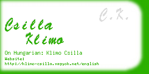 csilla klimo business card